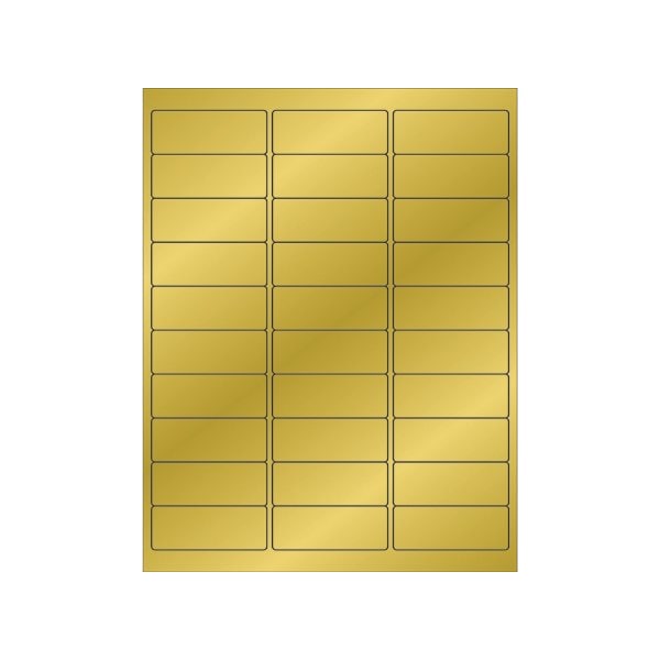 Bsc Preferred 2 5/8 x 1'' Gold Foil Rectangle Laser Labels, 3000PK BUY00019371 - main